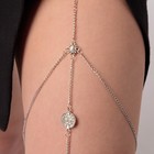 Цепочка на тело женская «Цветок», на бедро, цвет серебро - Фото 2