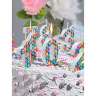 Свеча в торт на шпажке "Калейдоскоп", цифра 6, 7 см - фото 22189853