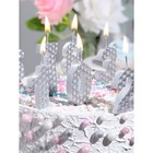 Свеча в торт на шпажке «Соты», цифра 9, 7 см, серебро - фото 22190050