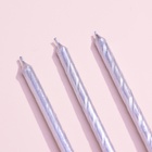 Свечи для торта "Классические" с подставкой, 13 см, 6 шт, серебро (комплект 2 шт) - фото 22190057