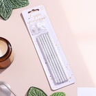 Свечи для торта "Классические" с подставкой, 13 см, 6 шт, серебро (комплект 2 шт) - фото 24155563