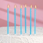 Свечи для торта "Классические" с подставкой, 13 см, 6 шт, голубые - Фото 6