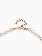 Колье с жемчугом «Сердце», белое в золоте, 37 см - Фото 3