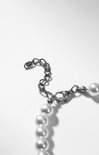 Колье с жемчугом «Сердце», белое в серебре, 37 см - Фото 4