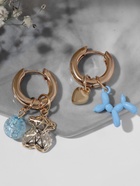 Серьги со съёмным элементом «Трансформер» мишка, цвет голубой в золоте - Фото 6