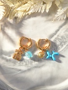 Серьги со съёмным элементом «Трансформер» мишка, цвет голубой в золоте - Фото 4