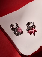 Серьги со съёмным элементом «Трансформер» мишка, цвет розовый в серебре - Фото 5