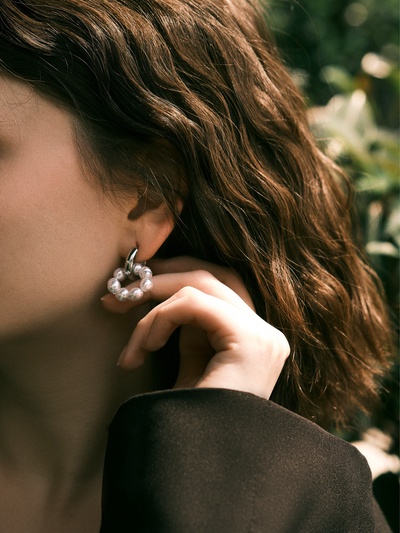 Серьги со съёмным элементом «Трансформер», птица, белые в серебре