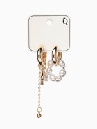 Серьги со съёмным элементом «Трансформер», птица, белые в золоте - Фото 6