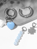 Серьги со съёмным элементом «Трансформер» крестик, цвет бело-голубой в серебре - Фото 6