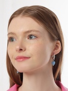 Серьги со съёмным элементом «Трансформер» крестик, цвет бело-голубой в серебре - Фото 3