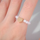 Кольцо бисерное «Сердечко», белое - Фото 2