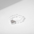 Кольцо бисерное «Сердечко», белое - Фото 2