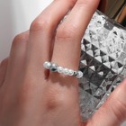 Кольцо «Шарик», цвет белый с серебром, 17 размер - Фото 3