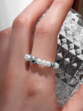 Кольцо «Шарик», цвет белый с серебром, 17 размер  (артикул 9321651)  большой выбор товаров оптом и в розницу по низким ценам с доставкой