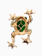 Брошь «Лягушка» кабошон, цвет зелёный в золоте - Фото 2