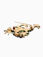 Брошь «Лягушка» кабошон, цвет зелёный в золоте - Фото 3