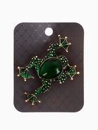 Брошь «Лягушка» кабошон, цвет зелёный в золоте - Фото 4