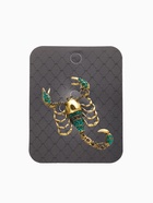 Брошь «Скорпион» в броне, цвет чёрно-зелёный в чернёном золоте - Фото 5