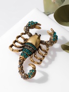 Брошь «Скорпион» в броне, цвет чёрно-зелёный в чернёном золоте - Фото 8