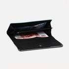 Кошелёк женский на магните, отдел для купюр, для карт, для монет, цвет голубой - фото 41320201