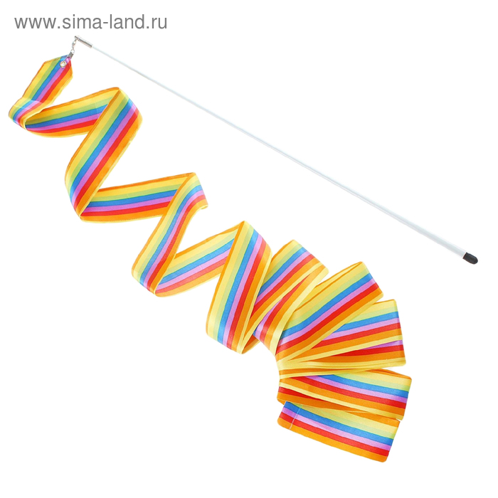 Лента гимнастическая с палочкой, 6 м, цвета микс - Фото 1