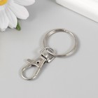 Брелок металл "Карабин с кольцом" серебро 2,8х6 см (комплект 12 шт) - фото 25324389