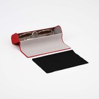 Футляр для очков на магните, 15.5 см х 3 см х 6 см, салфетка, цвет красный - фото 26198938