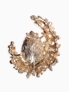 Брошь «Императрица» полумесяц, бело-зелёная в золоте - Фото 2