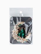 Брошь «Императрица» полумесяц, бело-зелёная в золоте - Фото 9