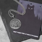 Кулон-амулет  "Амарок" волк, на цепи, цвет чернёное серебро, 50см - фото 10457932