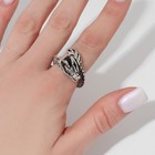 Кольцо «Фафнир» дракон, цвет чернёное серебро, безразмерное - фото 8793639