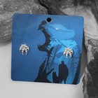 Серьги "Печать Велеса", цвет серебро - фото 805490731