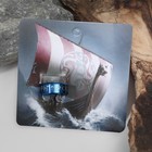 Кольцо с надписью «Вальхалла» с рунами, бело-синее18 размер - Фото 4