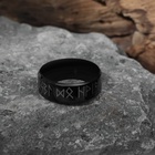 Кольцо с надписью «Вальхалла» с рунами, чёрно-белое, 16 размер - Фото 4
