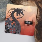 Кольцо с надписью «Вальхалла» с рунами, чёрно-белое, 17 размер - Фото 3