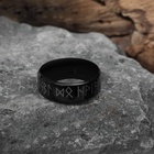 Кольцо с надписью «Вальхалла» с рунами, чёрно-белое, 18 размер - Фото 4