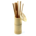 Инструменты для чайной церемонии ДЖЕКИЧАЙ, 5 предметов: воронка, игла, лопатка, палочка для пересыпания, щипцы, бамбук - Фото 5