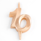 Свеча в торт «Юбилейная», цифра 10, 10 см, шампань - Фото 2