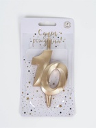 Свеча в торт «Юбилейная», цифра 10, 10 см, шампань - Фото 3