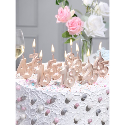 Свеча в торт «Юбилейная», цифра 18, 10 см, шампань