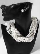 Набор 2 предмета: серьги, бусы «Жемчужный со стразами», цвет белый, 40 см - Фото 2