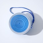 Стакан силиконовый складной с крышкой Доляна «Айли», 200 мл, 8,5×9 см, цвет синий - фото 4378896