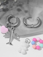 Серьги со съёмным элементом «Трансформер» мишка и сердце, цветные в серебре - Фото 11