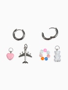 Серьги со съёмным элементом «Трансформер» мишка и сердце, цветные в серебре - Фото 4