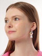 Серьги со съёмным элементом «Трансформер» мишка и сердце, цветные в серебре - Фото 5