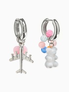 Серьги со съёмным элементом «Трансформер» мишка и сердце, цветные в серебре - Фото 7