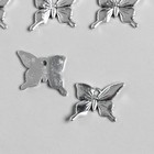 Декор для творчества металл "Бабочка" серебро 1,7х1,4 см - фото 319437957