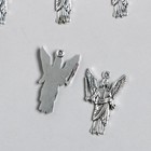 Декор для творчества металл "Ангел в тоге с посохом" серебро 2,7х1,6 см - фото 319437975