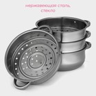 Мантоварка-пароварка Доляна «Классика», d=24 см, 4 уровня (нижний уровень 3.6 л), индукция, нержавеющая сталь - Фото 3